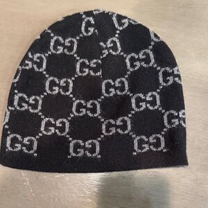 Authentic Gucci Cashmere Beanie Black & Grey Men or Womens